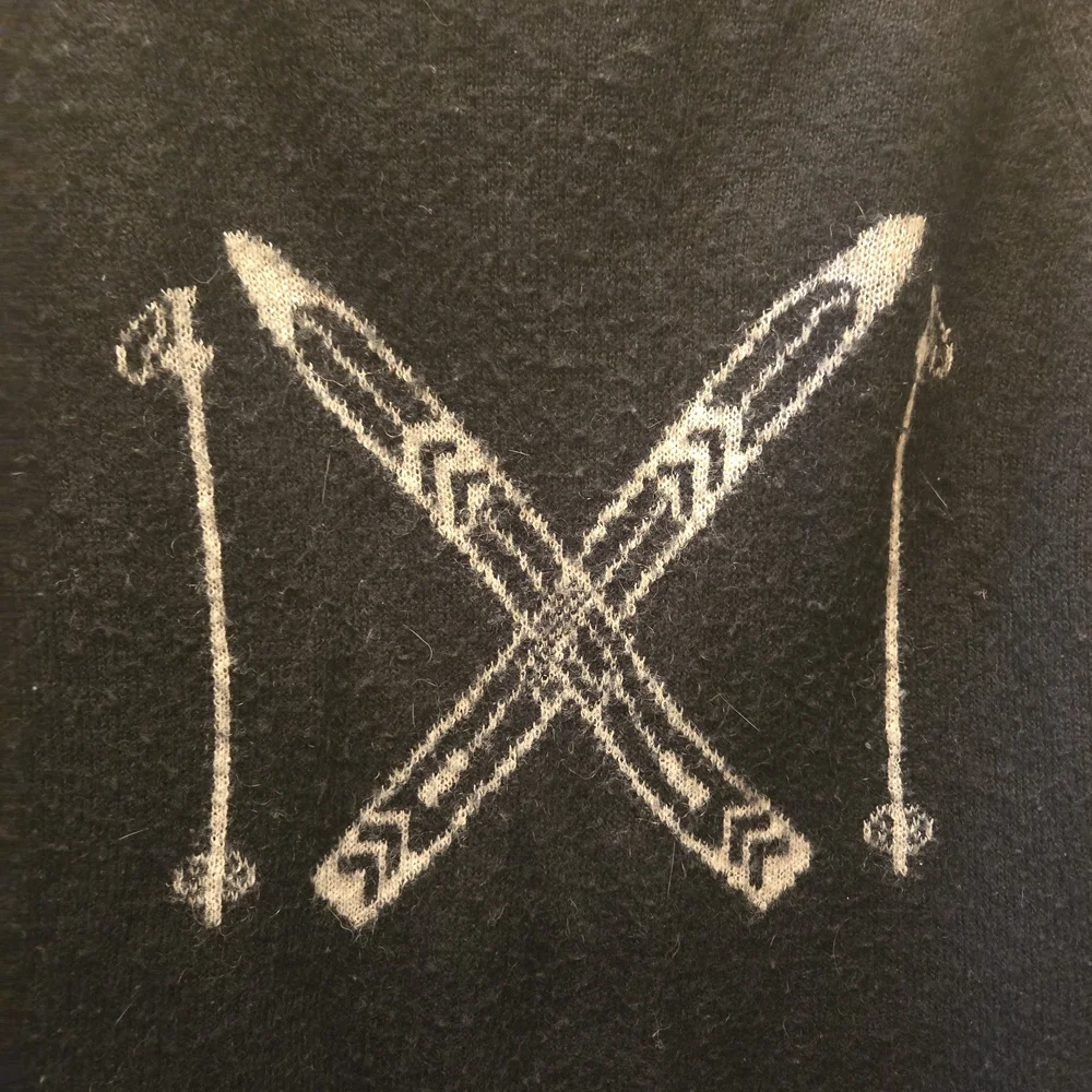 Woolrich Ski Sweater Black Wool Blend Alpine Lodge Graphic XL - Picture 10 of 12